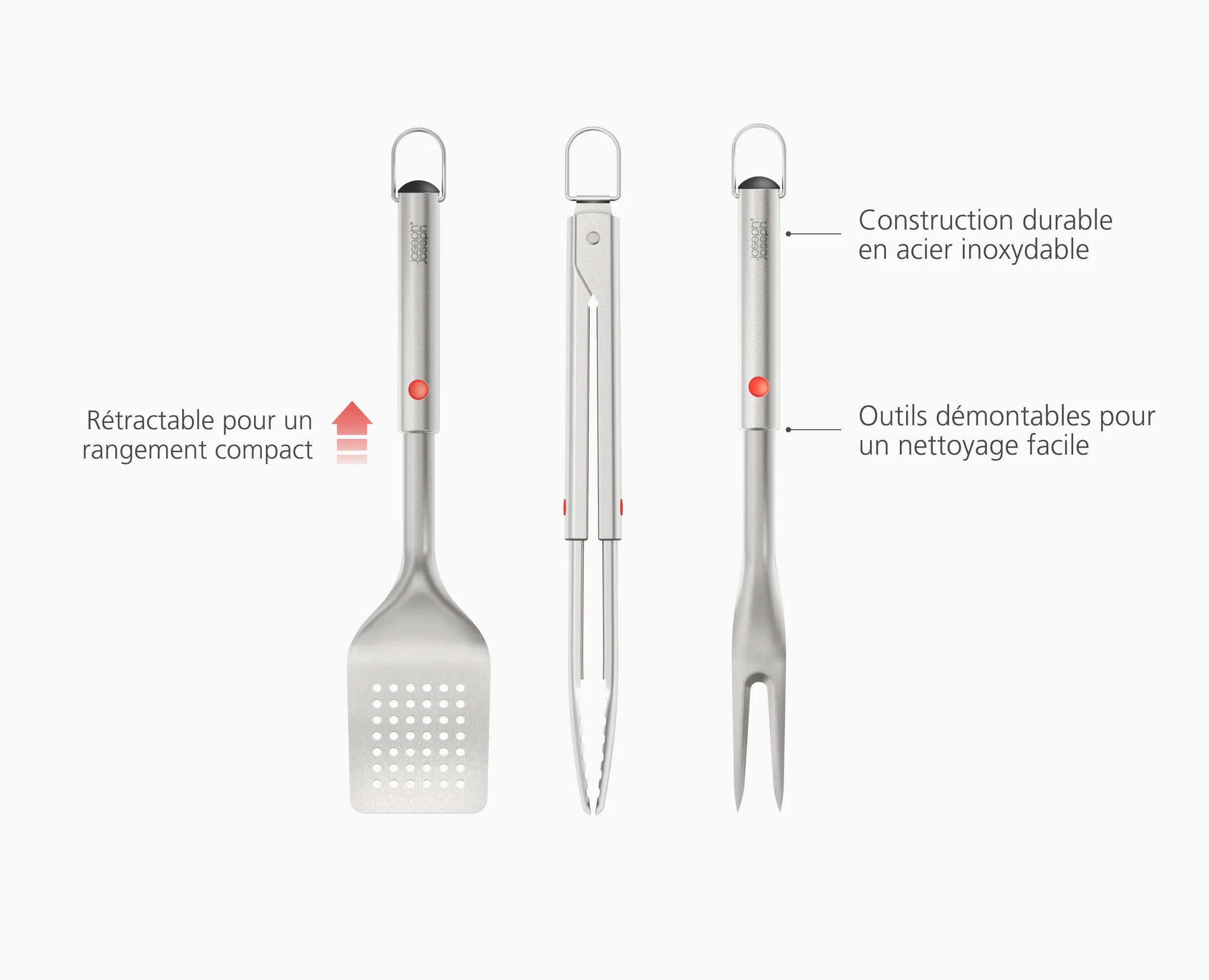 Set de Spatule, Pince & Fouchette Barbecue en Inox GrillOut™ - Image 6