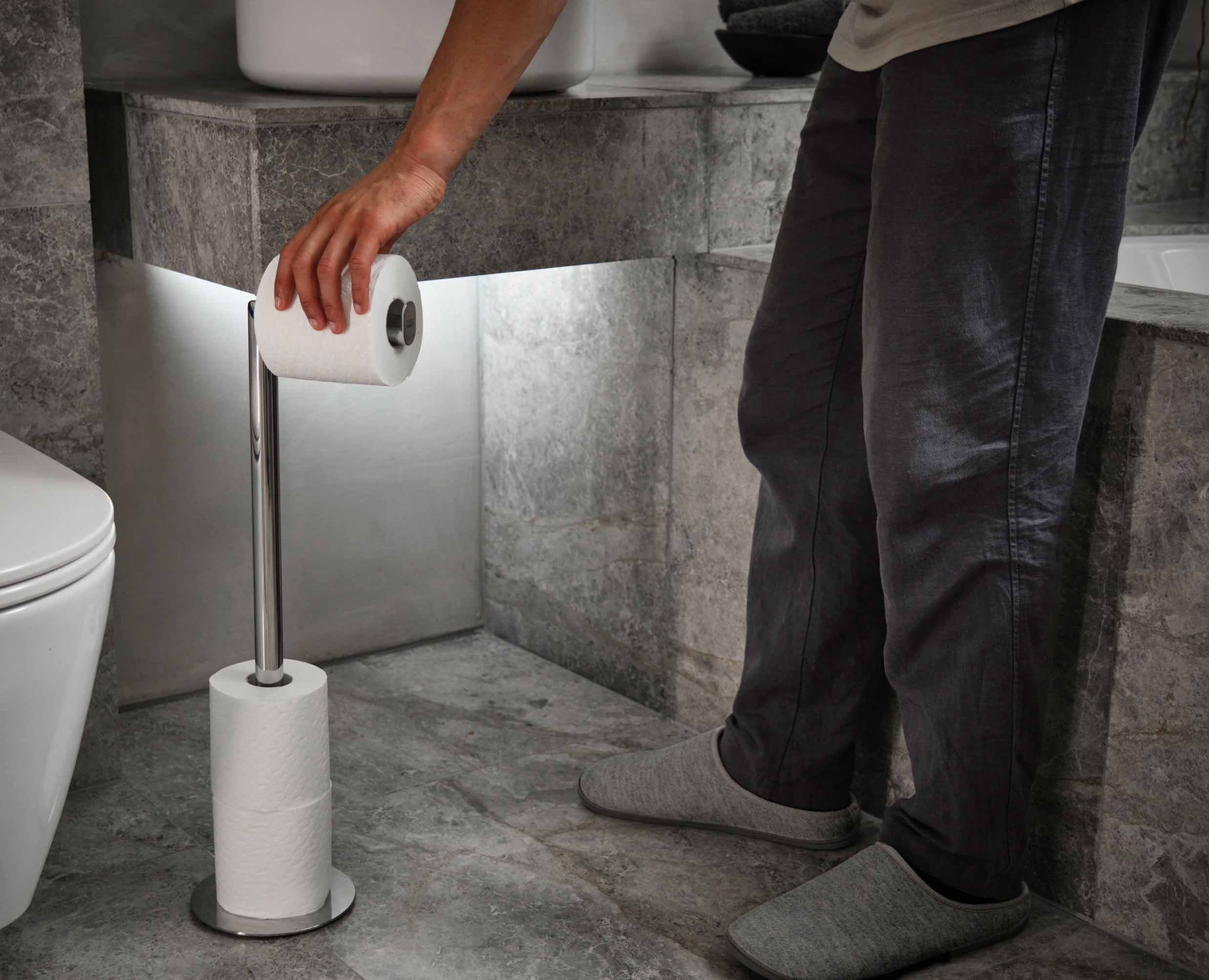 Porte Papier Toilette Inox 2 en 1 EasyStore™ Luxe - Image 3