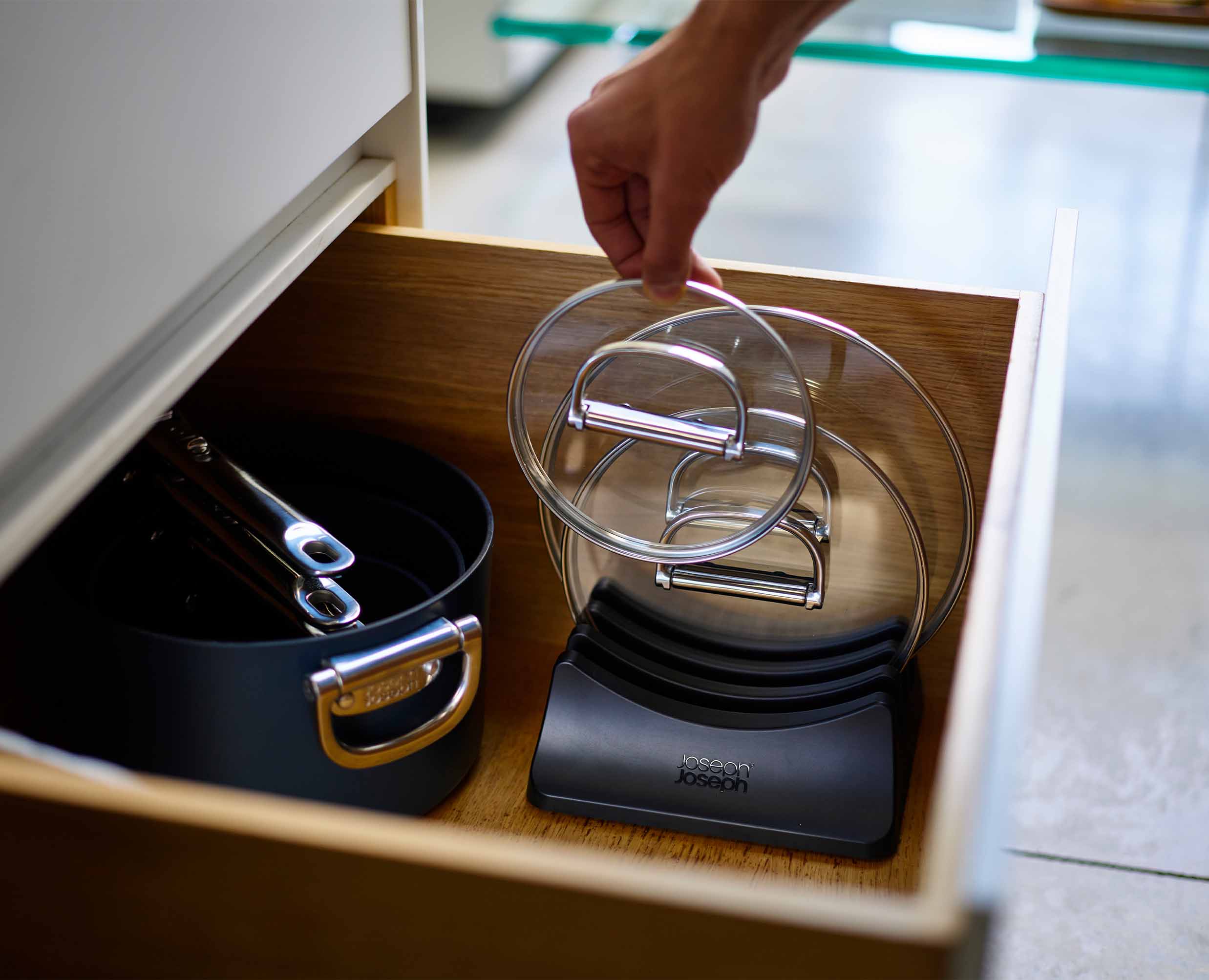 Support pour 3 Couvercles de Casseroles en Bleu Space™ - Image 3