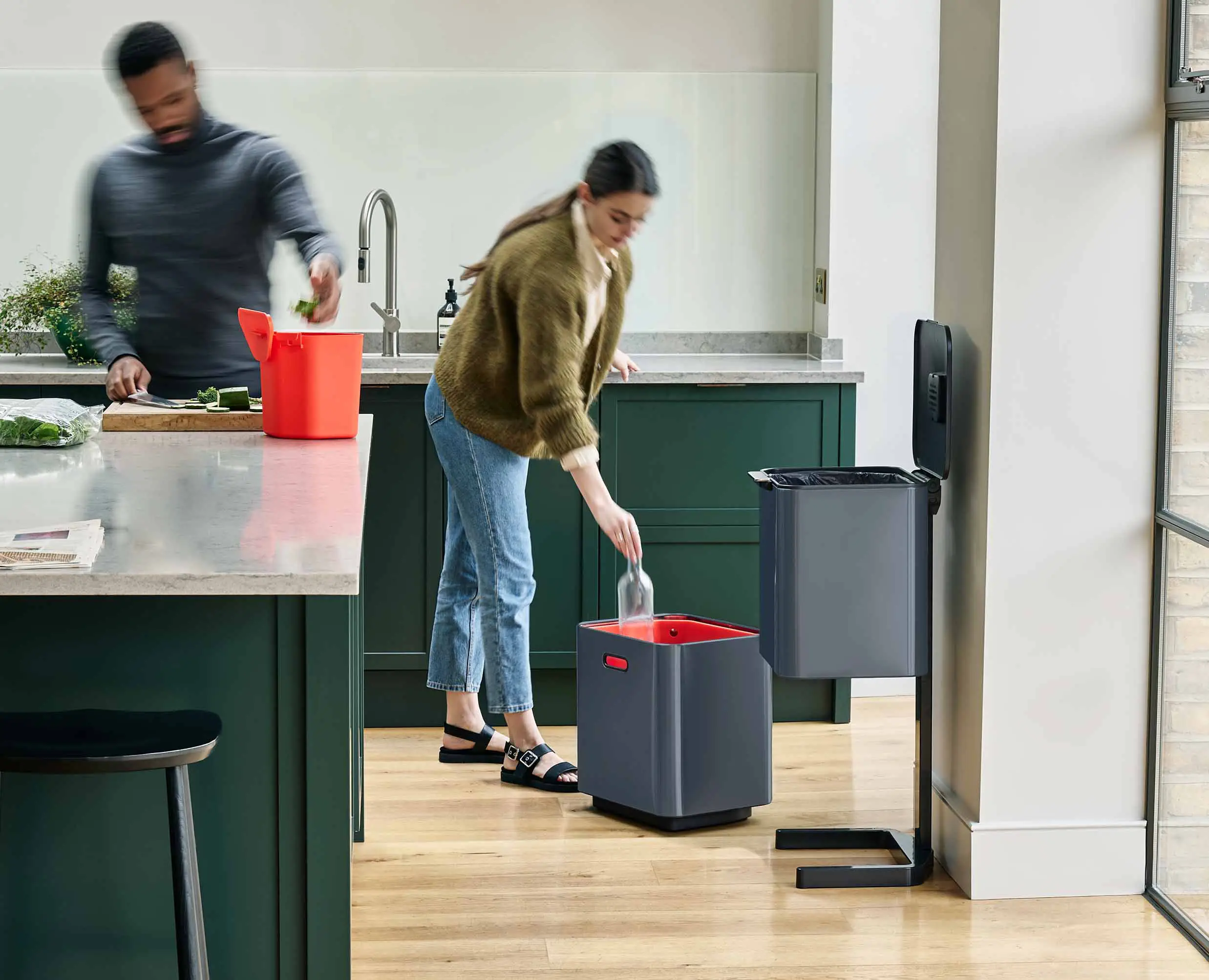 Poubelle de Tri 60l Gris Totem Max - Image 3